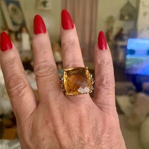 Citrine gemstone sterling silver ring